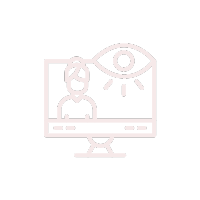 desktop screen with figure and watchful eye icon