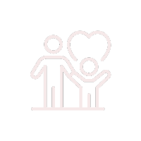Adult with child and heart above them icon
