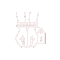 Hands bound in chains and tag showing trafficking icon